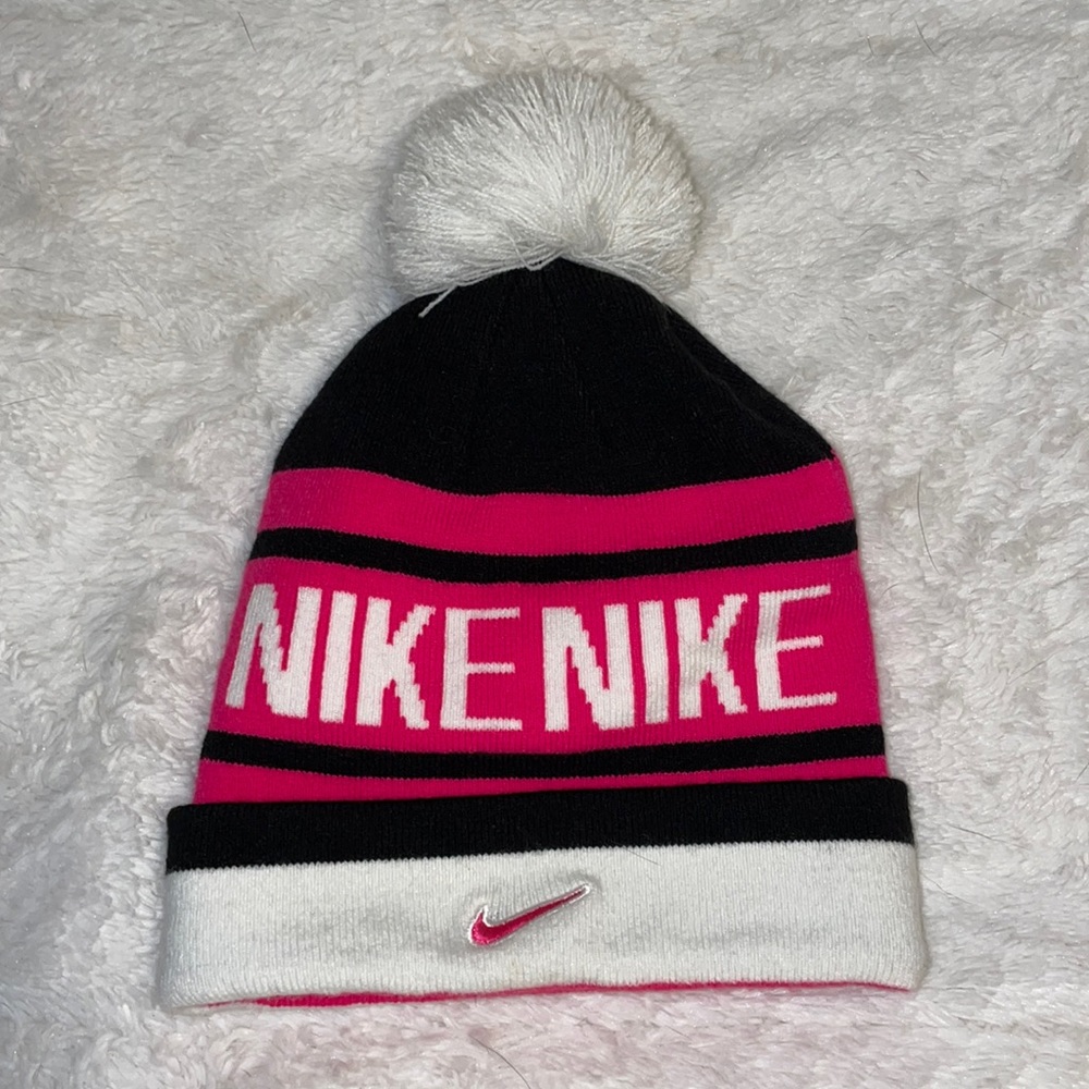 Nike black, pink, & white beanie